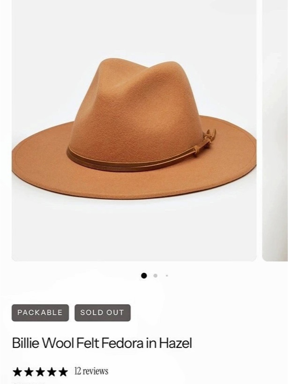 Wyeth Billie Wool Felt Fedora Wool Felt Fedora in Brown Size Medium